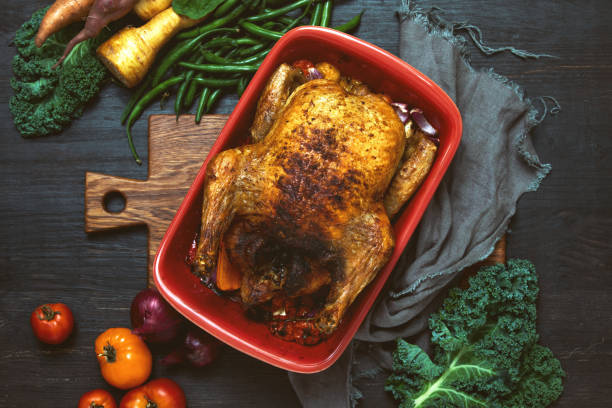 istock Chicken roasted with various season vegetables 1178108204