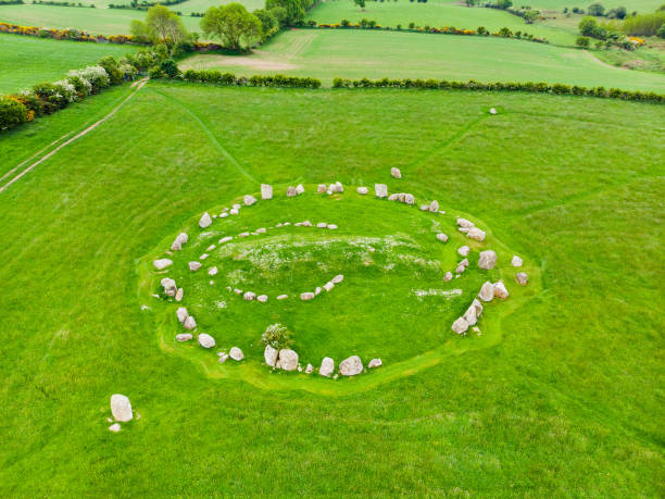 istock Ballynoe stone circle, a prehistoric Bronze Age burial mound surrounded by a circular structure of standing stones, County Down, Nothern Ireland 1178108250