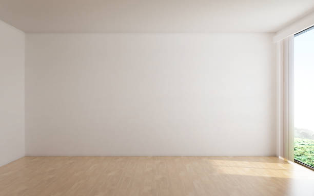 istock 3D rendering interior design of empty white living room and wall texture background 1178109645