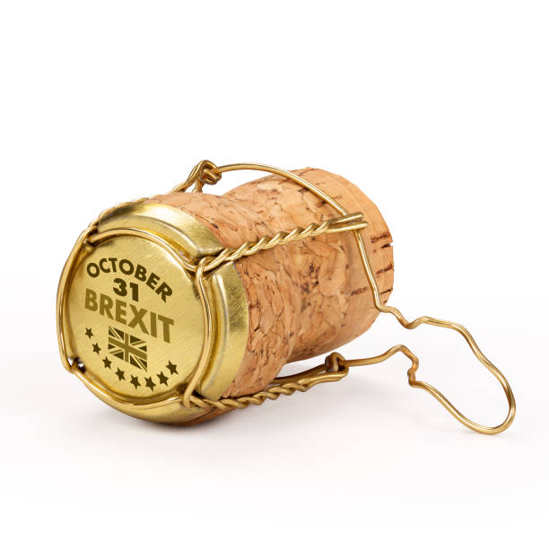 istock Brexit text on champagne cork with golden cap. 1178110655