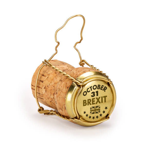 istock Brexit text on champagne cork with golden cap. 1178110793