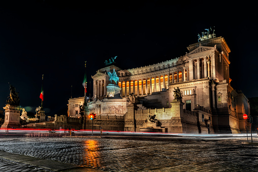 Altar of the Fatherland at night in Rome