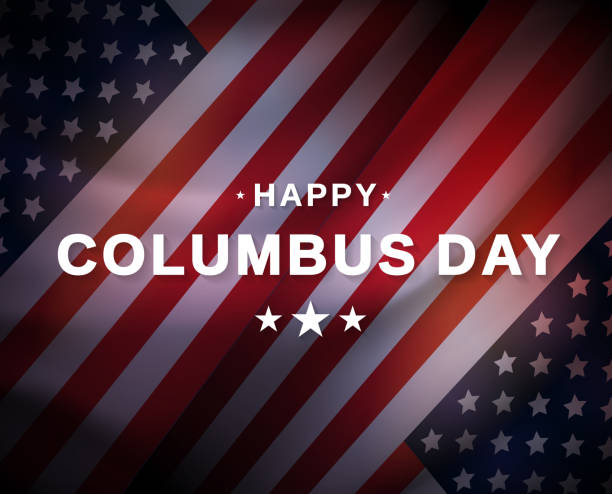 Happy Columbus Day card with USA flag. Vector Happy Columbus Day card with USA flag. Vector illustration. EPS10 columbus day stock illustrations