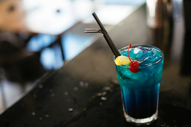 istock Blue cocktail served on bar counter 1178118159
