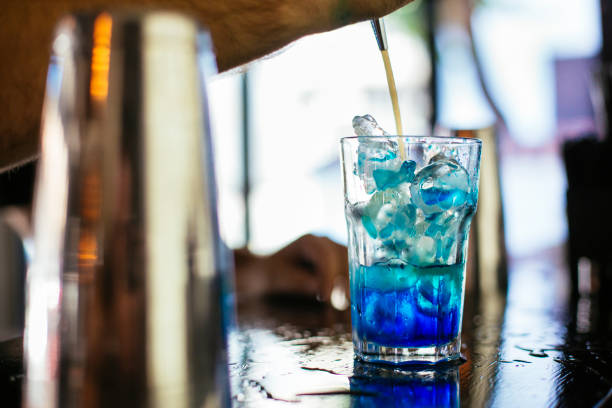 istock Blue cocktail served on bar counter 1178118354
