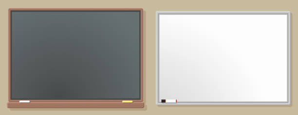 Blackboard and Whiteboard A vector illustration of a classroom chalkboard and Whiteboard. transparent wipe board stock illustrations