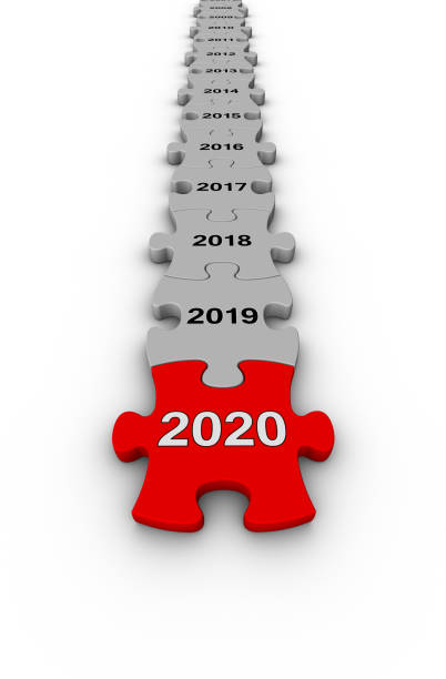 istock Jigsaw puzzle timeline. Happy New Year 2020. 1178131049