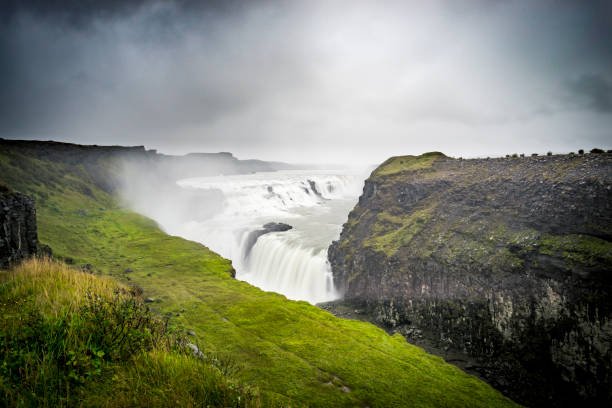 istock Gullfoss waterfall in Iceland seen from above on a cloudy stormy day 1178131081