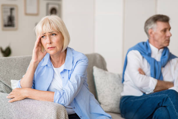 istock Sad senior woman after arguing with husband 1178134428