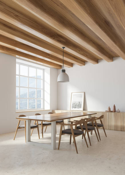 istock White dining room corner with picture 1178134561