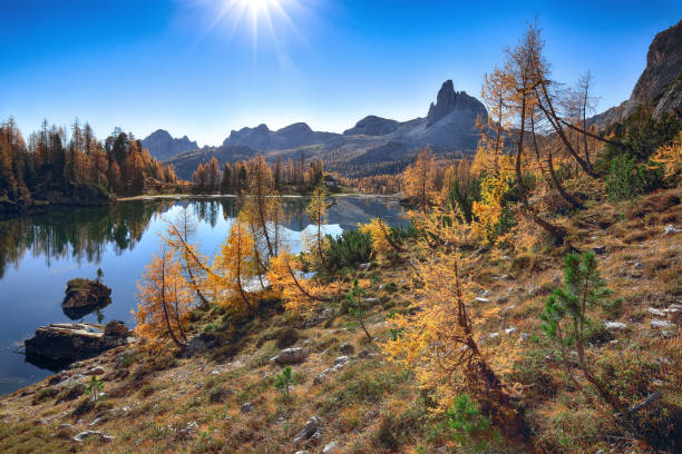istock Federa lake with Dolomites peak 1178136969