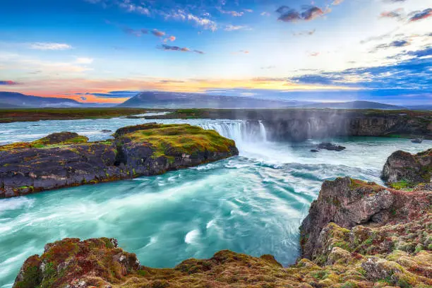 Photo of powerful Godafoss waterfal