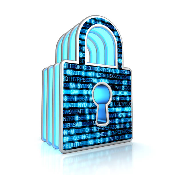 Encryption your data. Digital Lock. Big data with encrypted computer code. Safe your data. Cyber internet security and privacy concept. Database storage 3d illustration on the white background Encryption your data. Digital Lock. Big data with encrypted computer code. Safe your data. Cyber internet security and privacy concept. Database storage 3d illustration on the white background blockchain stock pictures, royalty-free photos & images