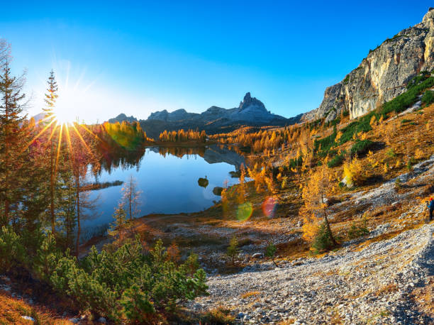 istock Federa lake with Dolomites peak 1178139063