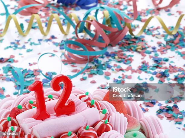 12th Anniversary Stock Photo - Download Image Now - Anniversary, Birthday, Birthday Cake