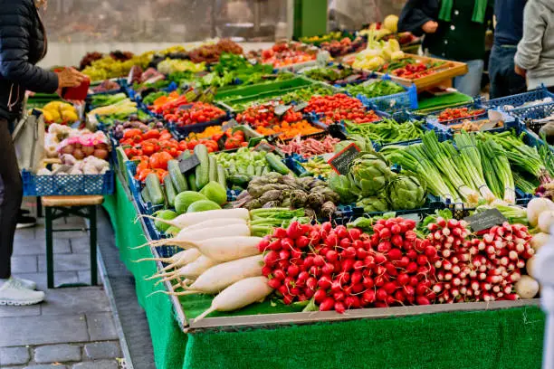 Large farmer’s market in Munich, Germany