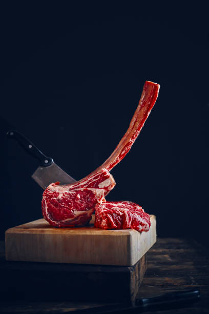 Preparing Tomahawk Steak for Barbecue