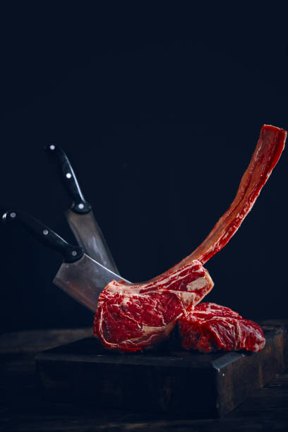 Preparing Tomahawk Steak for Barbecue