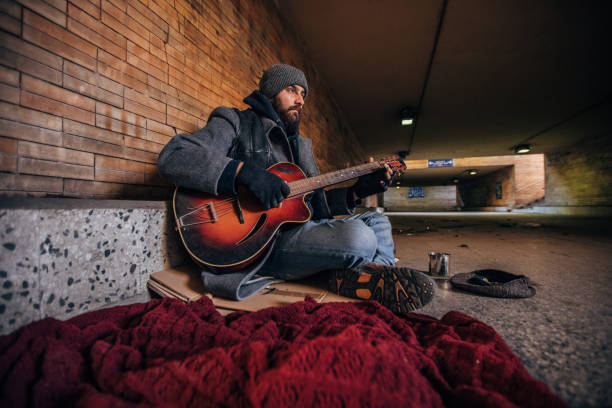 istock Homeless man in underpass tunnel 1178148981