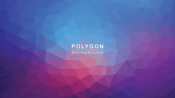 Vector illustration of Polygon blue purple light