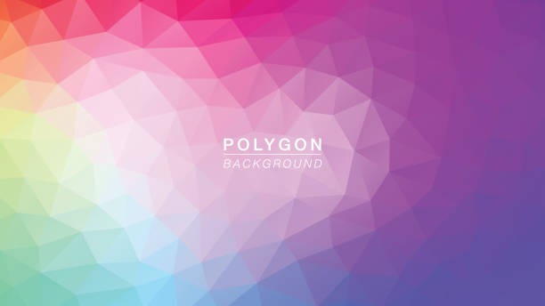 polygon regenbogen02 - peach dark peaches backgrounds stock-grafiken, -clipart, -cartoons und -symbole
