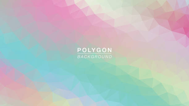 polygon holographische bunte weich - peach dark peaches backgrounds stock-grafiken, -clipart, -cartoons und -symbole