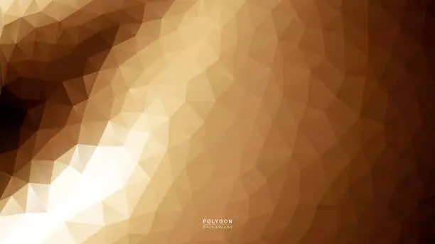 Vector illustration of Polygon Dark Light Gold