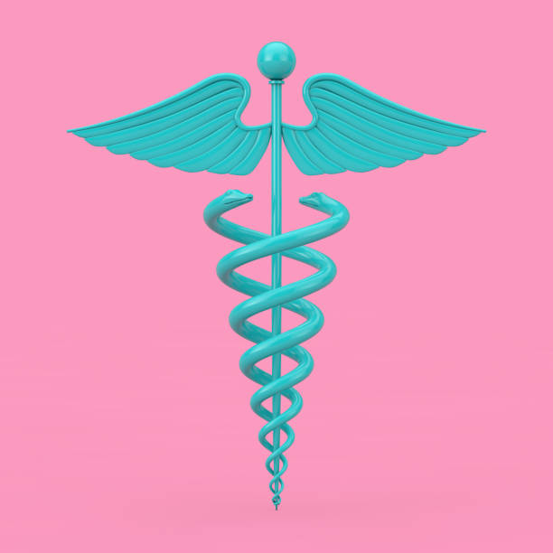 istock Blue Medical Caduceus Symbol Mockup Duotone. 3d Rendering 1178164288