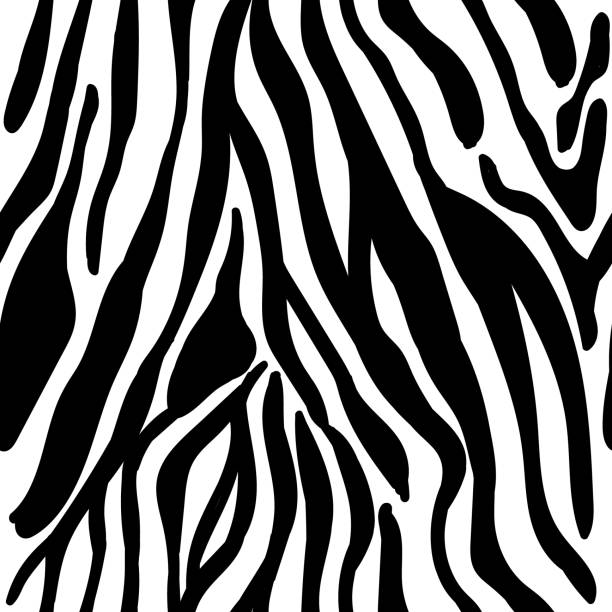 istock Seamless pattern with black zebra animal skin striped print texture fur 1178164311