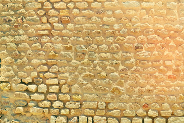 istock Texture of sandstone bricks, vintage. Limestone wall in ancient Rome 1178167836