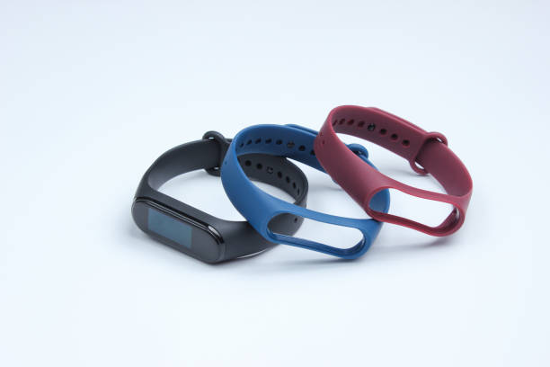 istock Smart watch with interchangeable bracelets on white background. Fitness tracker. Modern gadgets 1178170277