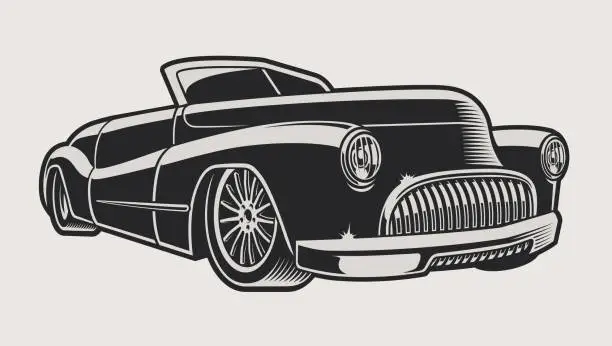 Vector illustration of Vector illustration of a vintage classic car