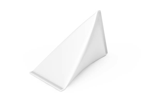 White Cardboard Triangle Box Cream, Juice or Milk Pack Mock Up. 3d Rendering White Cardboard Triangle Box Cream, Juice or Milk Pack Mock Up on a white background. 3d Rendering creaming stock pictures, royalty-free photos & images