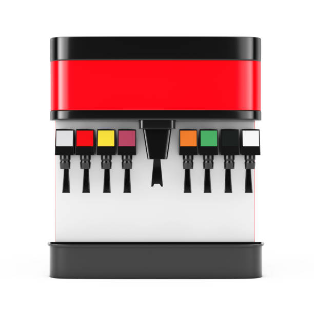 Soda Soft Drink Dispenser Mockup with Free Space For Your Design on a white background. 3d Rendering