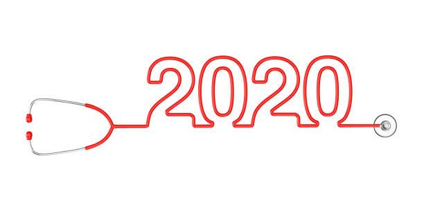 istock Red Stethoscope Tubing Forming New 2020 Year Sign. 3d Rendering 1178172635