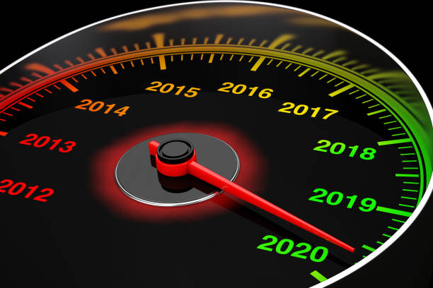 istock Conceptual 2020 New Year Speedometer. 3d Rendering 1178172681