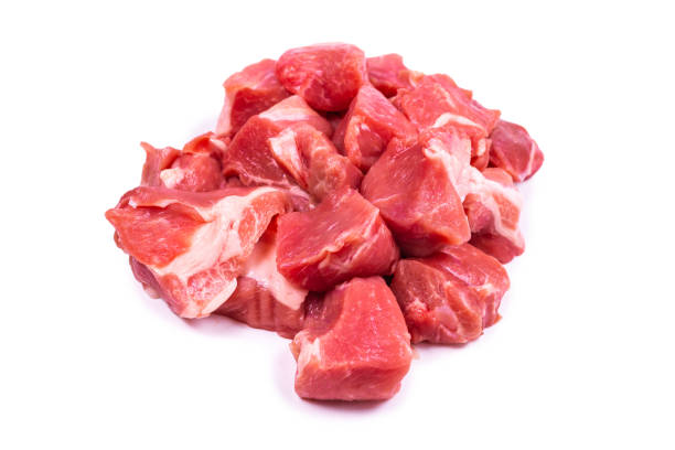 istock Fresh raw pork pieces isolated. 1178183133