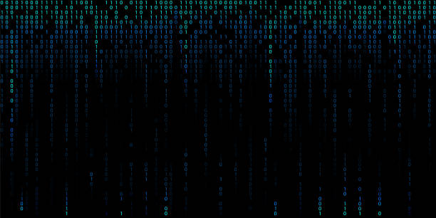 バイナリコードの数字の青いサイバー背景。 - network security computer backgrounds binary code点のイラスト素材／クリップアート素材／マンガ素材／アイコン素材