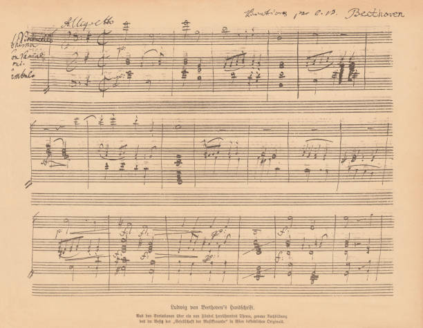 istock Handwritten manuscript by Ludwig van Beethoven, facsimile, published 1885 1178186602