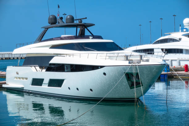 istock Expensive 92 foot yacht at the pier 1178187433