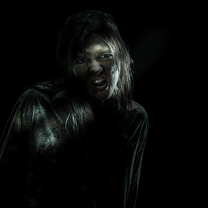 Zombie on dark background