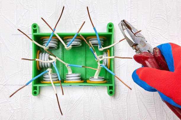 istock Electrical work, installation of household wiring. 1178189875