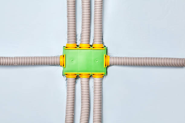 istock Junction box wiring of a house. 1178189883