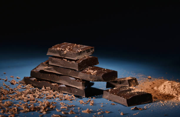 istock Pieces of dark chocolate, chocolate chips and cocoa powder. 1178191011
