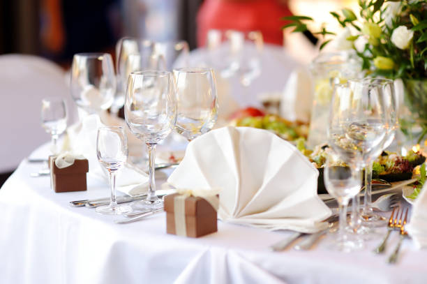 istock Beautiful table set for some festive event or wedding reception 1178193401