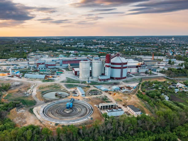 istock Industrial limestone refinery, aerial view 1178194874