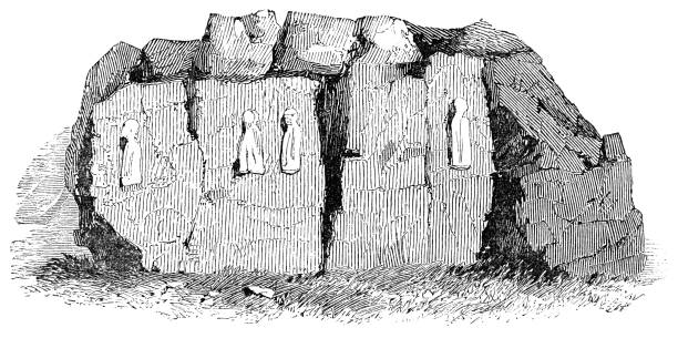płaskorzeźba apostołów na megalith w qana, liban - imperium osmańskie 19 wieku - kane stock illustrations