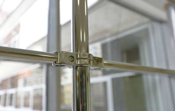 istock Metallic shiny tubes as an element of indoor design 1178195998