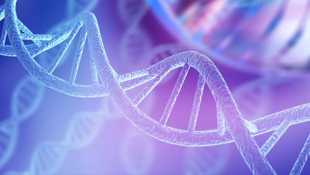 Biology. Blue DNA structure isolated background. 3D illustration new life stock pictures, royalty-free photos & images