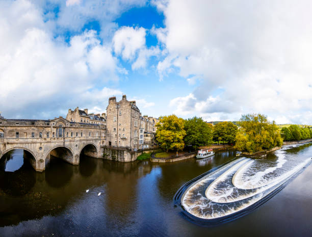 istock Lovely Bath Pulteney Bridge Panoramic Photo with Great Skyline 1178206056